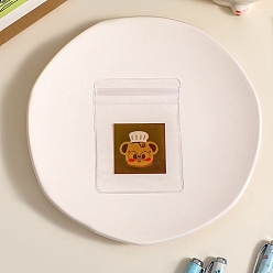 Медведь Прозрачные прямоугольные пластиковые пакеты с застежкой-молнией для ювелирных изделий, многоразовые упаковочные пакеты, верхнего уплотнения, антиокислительные самозапечатывающиеся пакеты, медведь, 8x6 см