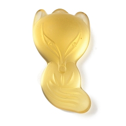 Золотистый Стеклянные подвески, лиса прелести, золотые, 34x19x13 мм, отверстие : 0.8 мм