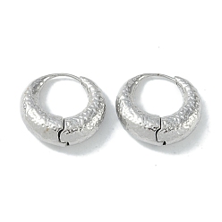 Платинированный Текстурные кольца, латунные серьги-кольца для женщин, Реальная платина, 23x8 мм