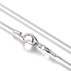 Platinum Brass Round Snake Chain Fine Necklace Making, with Lobster Claw Clasps, Platinum, 18 inch(457mm)