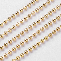 Golden Iron Ball Bead Chains, Soldered, with Spool, Golden, 3.2mm, about 164.04 Feet(50m)/roll