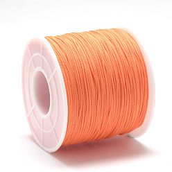 Dark Orange Polyester Cords, Dark Orange, 0.5~0.6mm, about 131.23~142.16 yards(120~130m)/roll