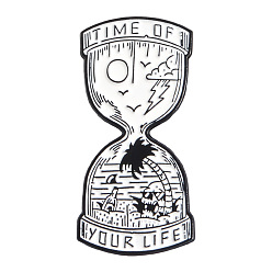 xz1894 Punk Retro Skull Hourglass Ghost Cat Badge Cartoon Metal Pin