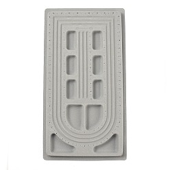 Gris Tablero de diseño de collar de plástico con flocado, Cuentas de bandejas, Rectángulo, 10.63x19.29x0.79 pulgada, gris