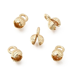 Light Gold Латунной шариковой советы, Калотте заканчивается, крышка узла, стойки покрытие, долговечный, без свинца и без кадмия, золотой свет, 9.5x6 мм, отверстие : 2.5 мм, внутренний диаметр: 3.5 мм