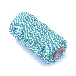 Dark Turquoise Cotton String Threads, for DIY Crafts, Gift Wrapping and Jewelry Making, Dark Turquoise, 2mm, about 109.36 Yards(100m)/Roll
