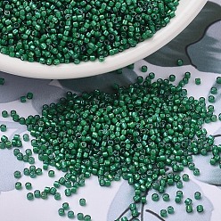 (DB1788) Изумрудный с Белой Подкладкой AB Бусины miyuki delica, цилиндр, японский бисер, 11/0, (дБ 1788) изумруд, 1.3x1.6 мм, отверстие : 0.8 мм, Около 2000 шт / 10 г