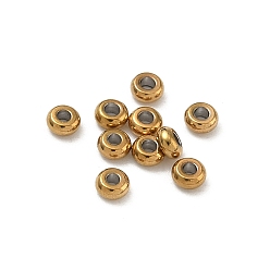 Rondelle 304 из нержавеющей стали бусы, ионное покрытие (ip), долговечный, стойки покрытие, реальный 18 k позолоченный, рондель, 3x1.5 мм, отверстие : 1.2 мм