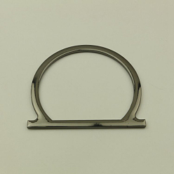 Gunmetal Alloy Bag Handles, Semicircle, Bag Replacement Accessories, Gunmetal, 8.9x10.2cm, Inner Diameter: 8.5cm