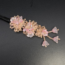 Peach pink (Lilac Bellflower Hair Bun Maker) Baguette de coiffure en forme de campanule en verre, édition limitée chinoise exquise