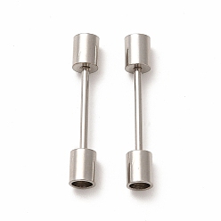 Stainless Steel Color 201 Stainless Steel Screw Clasps, Column, For Leather Cord Bracelets Making, Stainless Steel Color, 24x4mm, Inner Diameter: 3mm