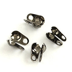 Gunmetal Iron Bead Tips, Calotte Ends, Cadmium Free & Lead Free, Clamshell Knot Cover, Gunmetal, 4x2mm, Hole: 1mm, 1.5mm inner diameter