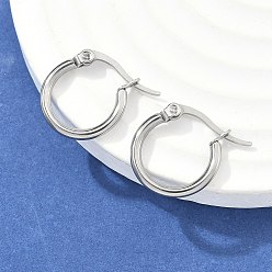 Нержавеющая Сталь Цвет Устойчивые к потускнению 304 серьги-кольца из нержавеющей стали, гипоаллергенные серьги, цвет нержавеющей стали, 12 датчик, 14~16x2 мм, штифты : 0.7~1.3x0.68 мм