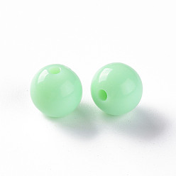Aigue-marine Perles acryliques opaques, ronde, aigue-marine, 12x11mm, Trou: 1.8mm, environ566 pcs / 500 g