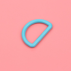 Light Sky Blue Plastic Buckle D Ring, Webbing Belts Buckle, for Luggage Belt Craft DIY Accessories, Light Sky Blue, 25mm, 10pcs/bag