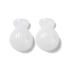 White Glass Cabochons, Vase, White, 18x13x6.5mm