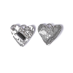 Сердце Подвески из эмали и сплава, платина, сердце, 17x18 мм, отверстие : 2 мм