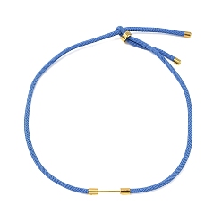 Royal Blue Adjustable Nylon Cord Necklace Making, with Brass Beadable Bar, Golden, Royal Blue, 18.11x0.16 inch(46x0.4cm)