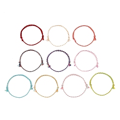 (52) Непрозрачная лаванда Регулируемые плетеные браслеты на лодыжку в богемном стиле из хлопкового шнура, выполненные в технике макраме, для женщин., разноцветные, внутренний диаметр: 2-3/8~2-1/2 дюйм (60~62 мм)