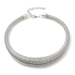Платина Железные круглые змеиные цепи, колье, ожерелья, платина, внутренний диаметр: 5.12 дюйм (13 см)