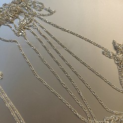 Серебро 925 серебряные цепочки фигаро, пайки, серебряные, ссылка: 5.5x2x0.5мм и 2.5x2x0.5мм