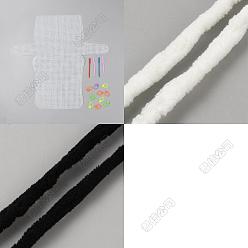 (52) Непрозрачная лаванда 5 сумки из пластика своими руками вязание крючком наборы для изготовления сумок, сумки через плечо ручной работы, включая сетчатый лист, иглы, застежки и 2 мотки 2 цвета полиэфирных нитей, разноцветные