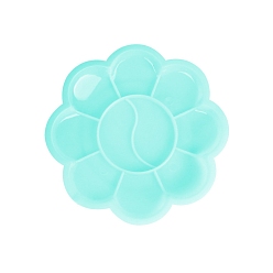 Голубой Форма цветка сливы пластиковая акварель масляная палитра, лотки для смешивания красок, голубой, 8.5 см