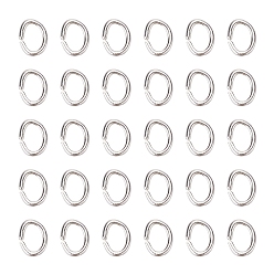 Silver Brass Jump Rings, Oval, Silver, 22 Gauge, 4x3x0.6mm