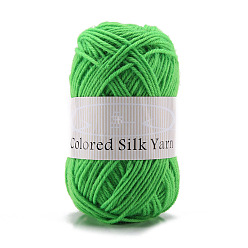 Lime 4-Ply Milk Cotton Polyester Yarn for Tufting Gun Rugs, Amigurumi Yarn, Crochet Yarn, for Sweater Hat Socks Baby Blankets, Lime, 2mm, about 92.96 Yards(85m)/Skein