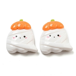 Ghost Halloween Opaque Resin Decoden Cabochons, White, Ghost, 23.5x20.5x7mm