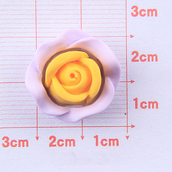 Lilac Opaque Resin Cabochons, Rose, Lilac, 20mm