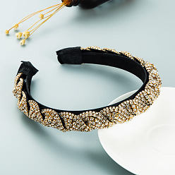 golden Vintage Colorful Rhinestone Claw Chain Cross Wrap Headband - Elegant Dance Party Headpiece.
