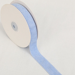 Cornflower Blue 10 Yards Polyester Velvet Striped Ribbons, Corduroy Ribbon for Bow Making, Garment Accessories, Gift Packaging, Cornflower Blue, 1 inch(25mm)