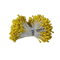 Gold Eco-Friendly Matte Gypsum Flower Core, Double Heads Flower Stamen Pistil, for Artificial Flower Making, Scrapbook, Home Decoration, Gold, 3mm, 288pcs/bag