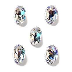 Лунный Свет K 9 кабошоны из стеклянного страза, задние и задние, овальные, лунный свет, 8x6x3.5 мм