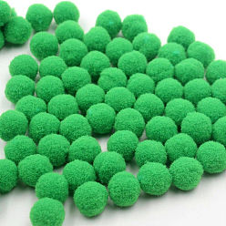 Green DIY Doll Craft Polyester High-elastic Pom Pom Ball, Round, Green, 2cm, 100pcs/bag