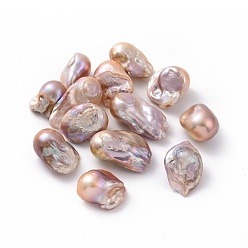 Tan Natural Keshi Pearl Beads, Cultured Freshwater Pearl, No Hole/Undrilled, Nuggets, Tan, 26.5~35x18~19x15mm