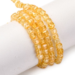 Золотистый Бусины из кубического циркония, граненые квадратные, золотые, 3x3x3 мм, отверстие : 0.6 мм, около 115 шт / нитка, 14.17'' (36 см)