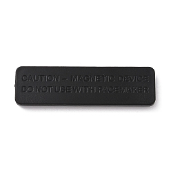 Black Plastic Brooch Finding, with Iron Magnets, Magnetic, Rectangle, Black, 13x45x3.5mm