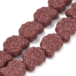 Темно-Красный Бусы из натуральной лавы, окрашенные, спиральная оболочка, темно-красный, 16~17x13x6.5 мм, отверстие : 1.2 мм, около 26 шт / нитка, 16.34~16.54'' (41.5~42 см)