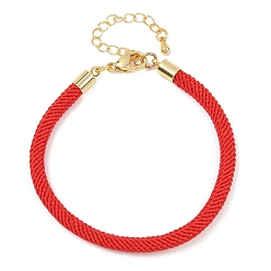 Красный 4.5 изготовление браслета из круглого нейлонового шнура миланского диаметра 202мм, с латунными выводами и 6.85 застежками из лобстера из нержавеющей стали, золотые, долговечный, стойки покрытие, красные, 17.4 дюйм ({2} см)