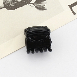 Black Mini Plastic Claw Hair Clips, Hair Accessories for Women Girl, Black, 20x22mm