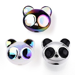 (52) Непрозрачная лаванда Переливающиеся акриловые бусины с УФ-покрытием, AB цвет, панда, разноцветные, 17x18.5x12.8 мм, отверстие : 2.5 мм