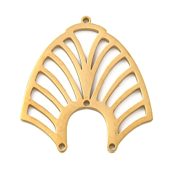 Золотой Ионное покрытие (ip) 304 звенья компонентов люстры из нержавеющей стали, лазерная резка, воротник, золотые, 25x22.5x1 мм, отверстие : 1 мм