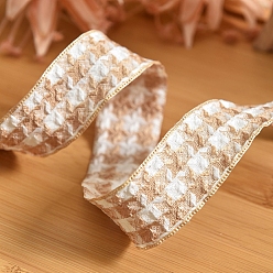 Wheat 9M Polyester Tartan Ribbons, Garment Accessories, Gift Packaging, Wheat, 1 inch(25mm), about 9.84 Yards(9m)/Roll