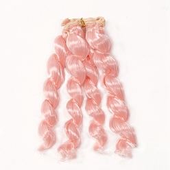 Light Salmon Imitated Mohair Long Curly Hairstyle Doll Wig Hair, for DIY Girl BJD Makings Accessories, Light Salmon, 5.91~39.37 inch(150~1000mm)
