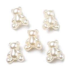 Bear ABS Imitation Pearl Beads, Bear, 13.5x11.5x7.5mm, Hole: 4x3mm