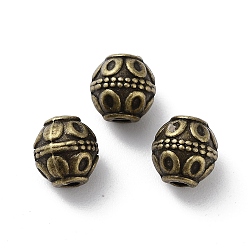 Antique Bronze Tibetan Style Alloy Beads, Cadmium Free & Lead Free, Barrel, Antique Bronze, 7x7.5mm, Hole: 1.8mm