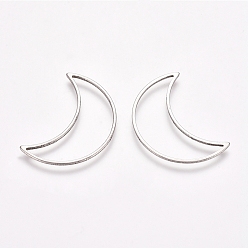 Нержавеющая Сталь Цвет Устойчивы к потускнению 304 соединительные кольца из нержавеющей стали, для изготовления ювелирных изделий, луна, цвет нержавеющей стали, 25x17.5x0.8 мм, внутренний диаметр: 23x8.5 мм