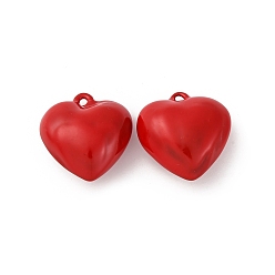 Красный Латунь эмаль подвески, сердце, стойки покрытие, долговечный, без кадмия и без свинца, красные, 21.5x20.5x10.5 мм, отверстие : 1.5 мм